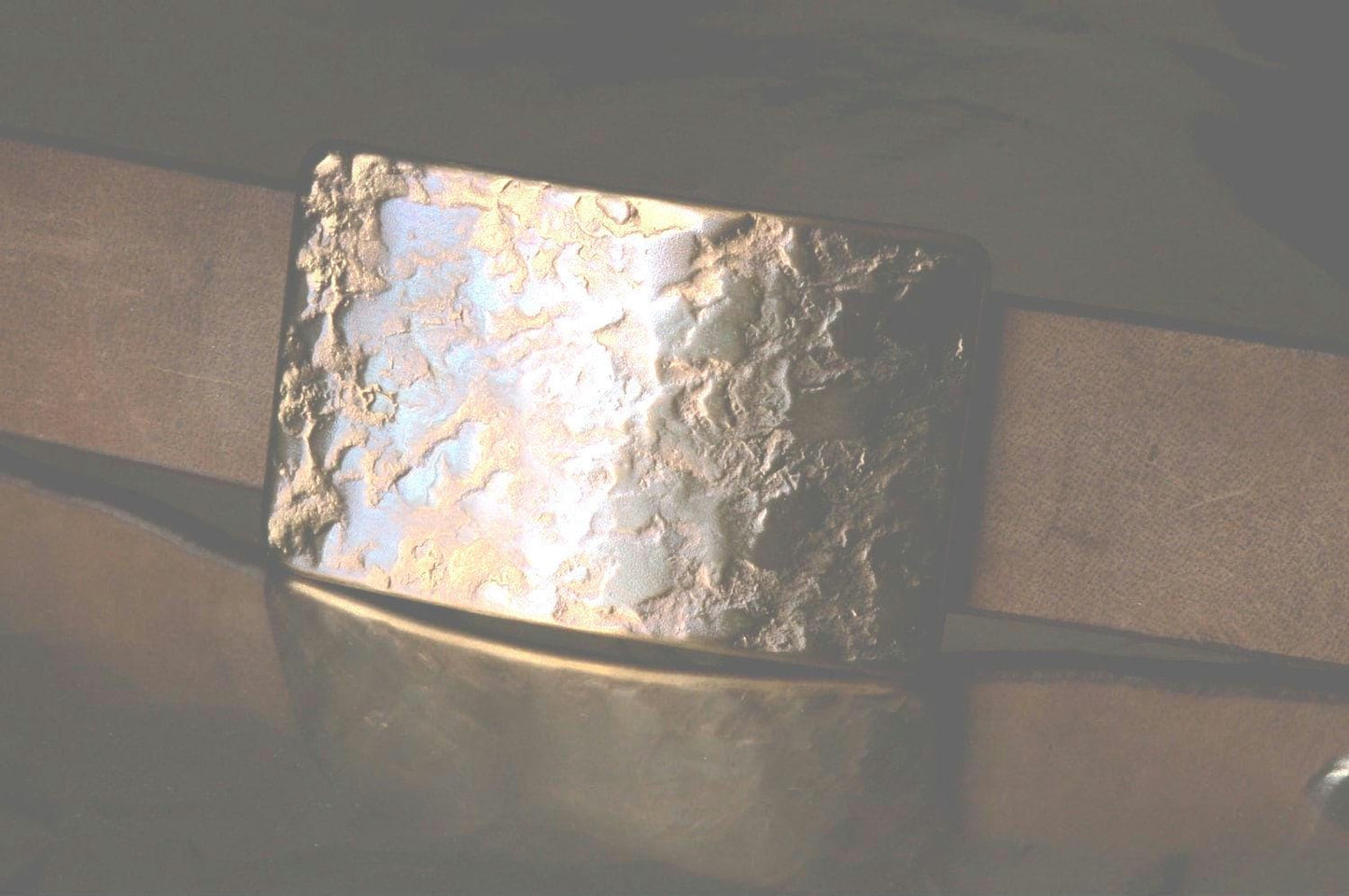 Bronze Belt & Buckle, Made in Canada, Hand Forged, Bronze Anniversary Gift, Stainless Steel Buckle, Unisex Buckle, For 1-1/2" Belt For Jeans