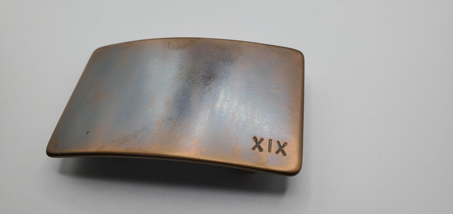 Bronze Anniversary Buckle For Jeans Customized Buckle Personalized Gift Anniversary or Special Occasion Gift Tally or Roman Numeral Buckle