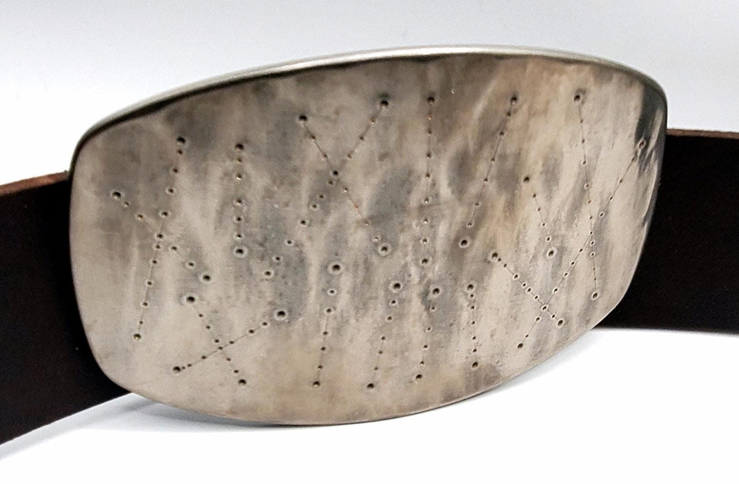 Astronomy Belt & Buckle Fits 2" Belt Hypoallergenic Stainless Steel Buckle Signed Original Star Map by Robert Aucoin