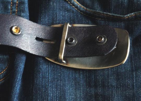 Blue Jean Buckle & Belt Rodeo or City Slicker Belt and Buckle Hand Forged Canadian Made Buckle Stainless Steel Buckle for Jeans Unisex Gifts