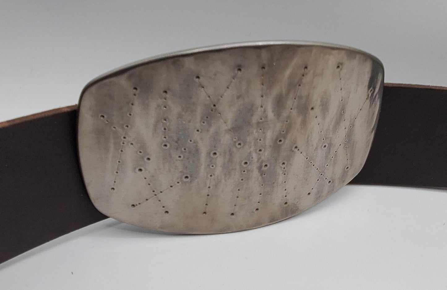 Astronomy Belt & Buckle Fits 2" Belt Hypoallergenic Stainless Steel Buckle Signed Original Star Map by Robert Aucoin