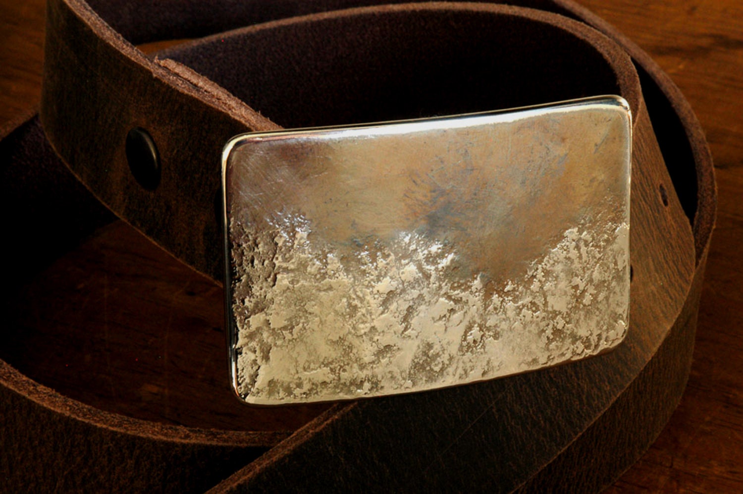 Belt & Buckle American Landscape Waterproof Accessories Hiker's Outdoor Gear Artisan Signed Buckle Fits 1.5" Leather Snap Belt for Jeans