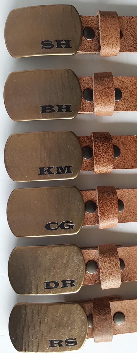 Belt & Buckle Set Personalized Monogrammed for Weddings Jeans Casual Pant Customized Gift Rustic Weddings Personalized Accessories