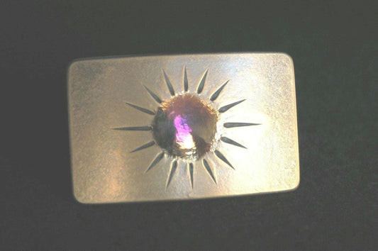 You Are My SUNSHINE, Buckle, Purple, Gold Hand Forged Buckle, Handmade Gift, Hypoallergenic Accessory, Stainless Steel Buckle Fits 1.5" Belt