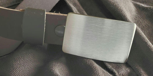 Silver Brushed Stainless Buckle & Leather Belt SET- Choose from Five Belt Colours Wedding Accessories, Jean Belt Buckle, Hypoallergenic,