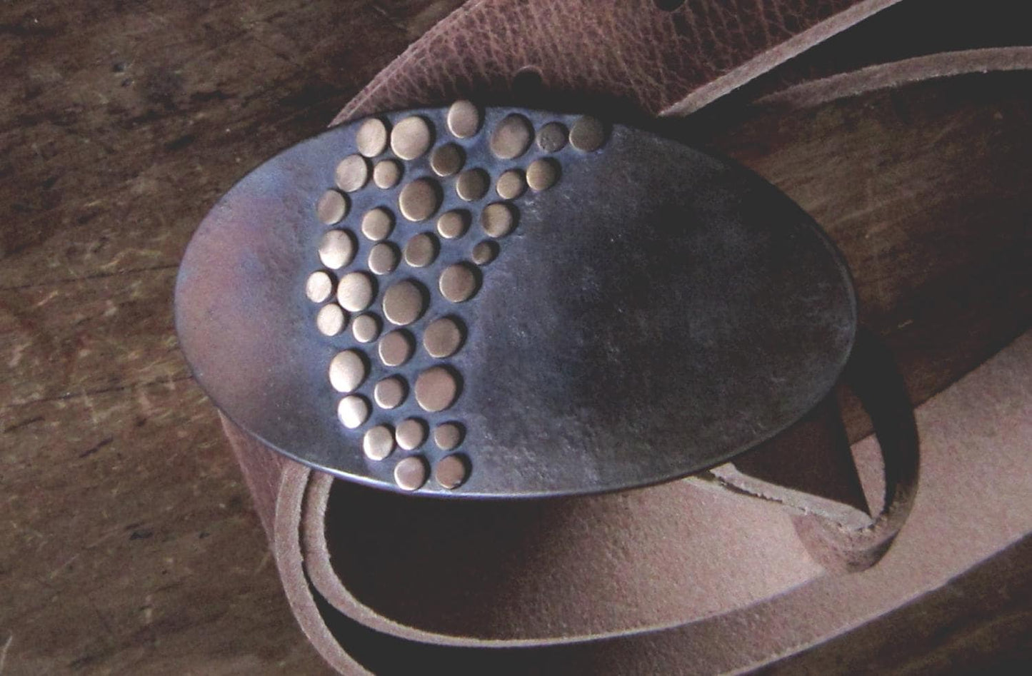 Belt Buckle Made in Canada Signed Original Belt Buckle Hand Forged Unisex Belt Buckle Bronze or Silver Anniversary For 1-1/2" Leather Belt