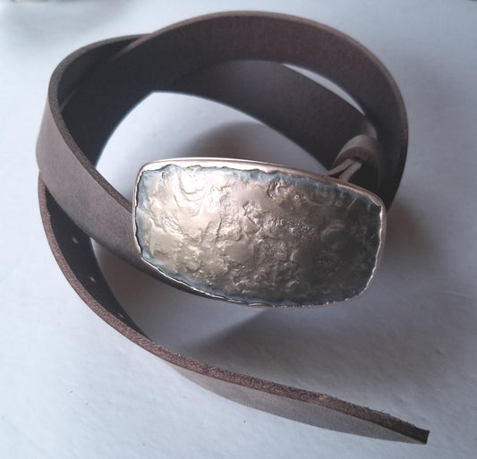 Bronze Anniversary, Stainless Anniversary Gift Made in Canada Hand Forged Belt Buckle Mother's Day Bronze or Silver Buckle for 1.5" Belt