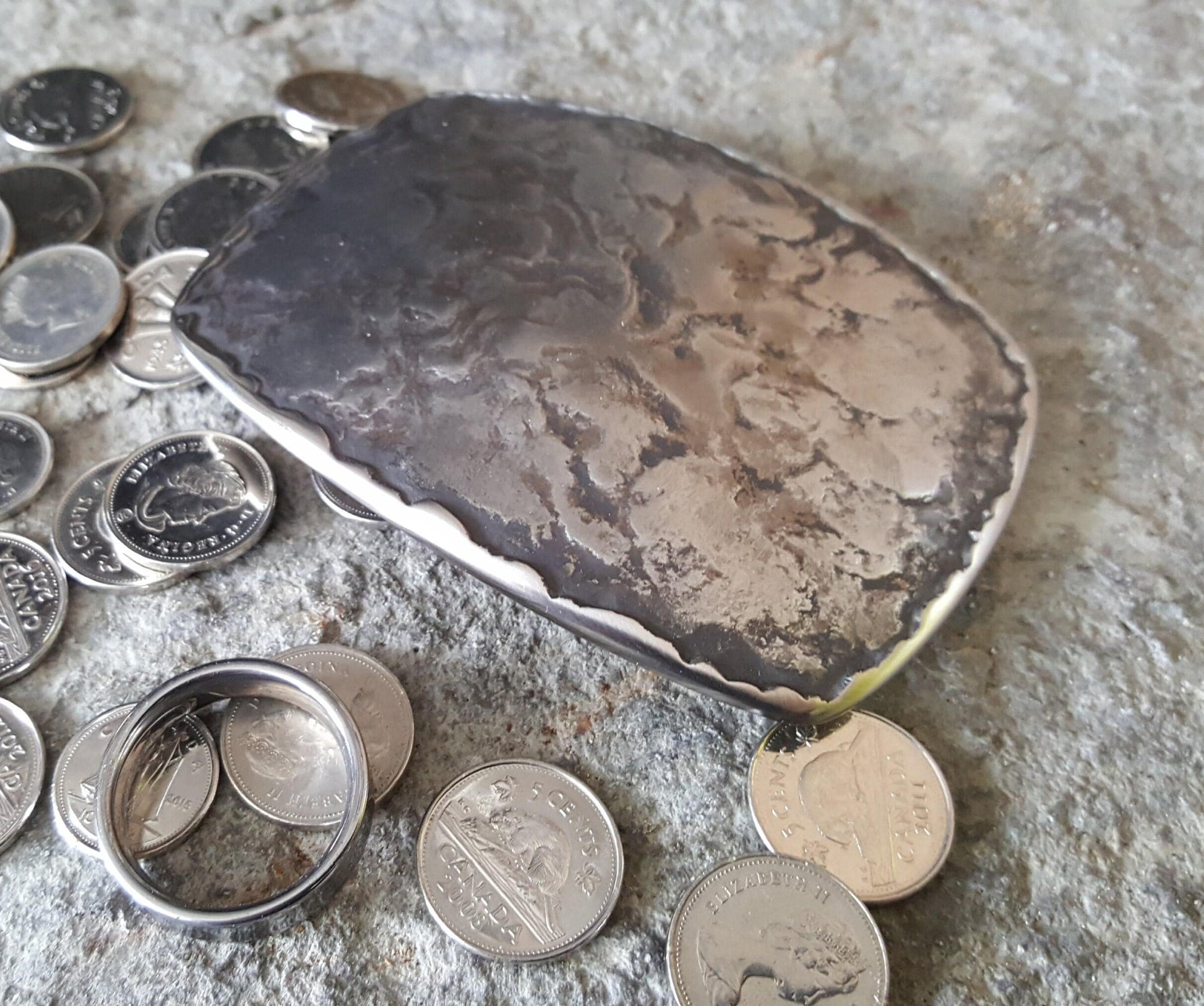 Bronze Anniversary, Stainless Anniversary Gift Made in Canada Hand Forged Belt Buckle Mother's Day Bronze or Silver Buckle for 1.5" Belt