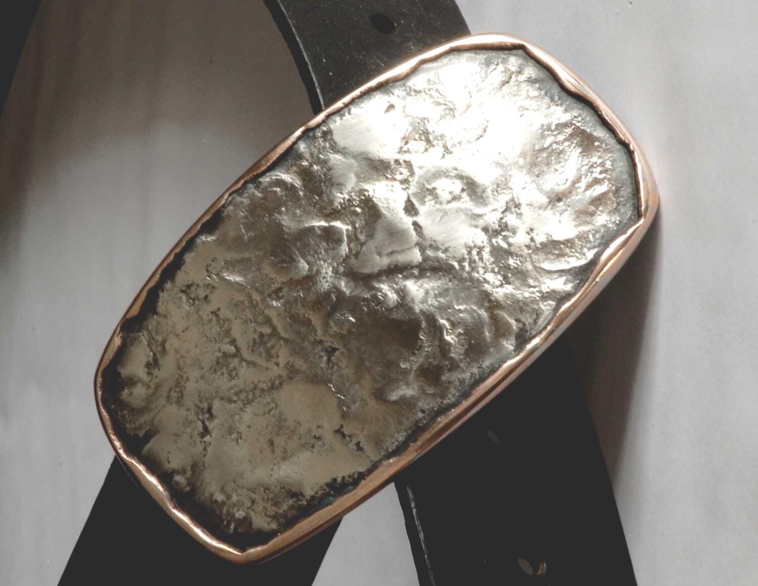 Bronze Anniversary, Stainless Anniversary Gift Made in Canada Hand Forged Belt Buckle Mother's Day Bronze or Silver Buckle for 1.5" Belt