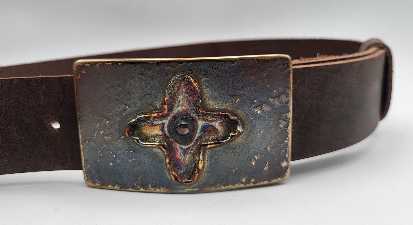Stained Glass Belt Buckle & Belt, Your Leather Belt Colour Choice,Gift Bag Included