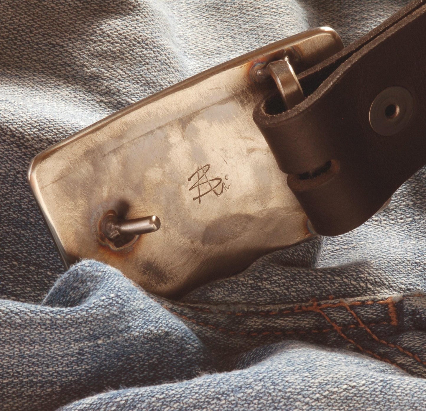 Belt Buckle Hand-Forged Wood Grain Buckle Wood Lovers Canadian Made Stainless Steel Unisex Work Gear Accessories for Jeans fits 1-1/2" Belt