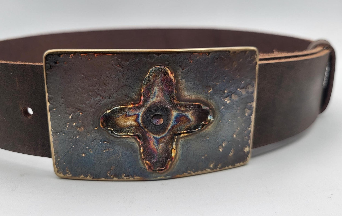 Stained Glass Belt Buckle & Belt, Your Leather Belt Colour Choice,Gift Bag Included