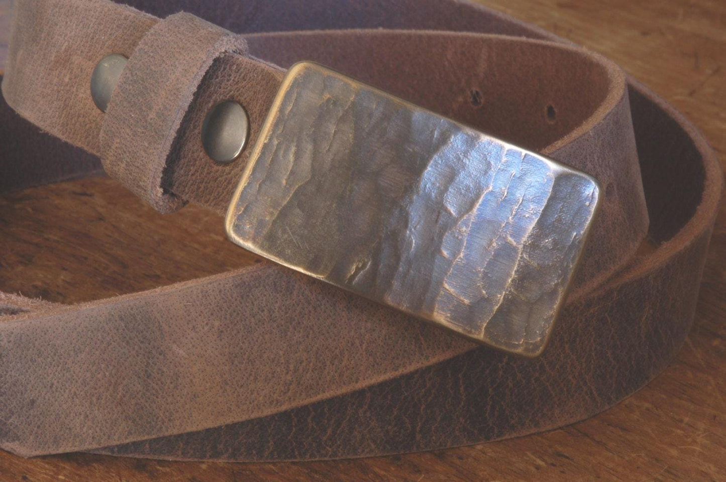 Belt Buckle Hand-Forged Wood Grain Buckle Wood Lovers Canadian Made Stainless Steel Unisex Work Gear Accessories for Jeans fits 1-1/2" Belt