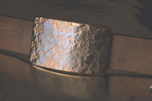 Belt Buckle Made in Canada Hand Forged Bronze Anniversary Stainless Steel Buckle One of a Kind Unisex Buckle For 1-1/2" Belt For Jeans