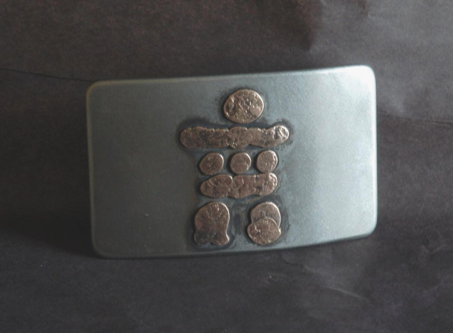 Inuit Art Canadian Inukshuk Belt Buckle Hand Forged Stainless Steel Canadian Made Canadian Souvenir Gift Belt Buckle fits 1-1/2" Belt