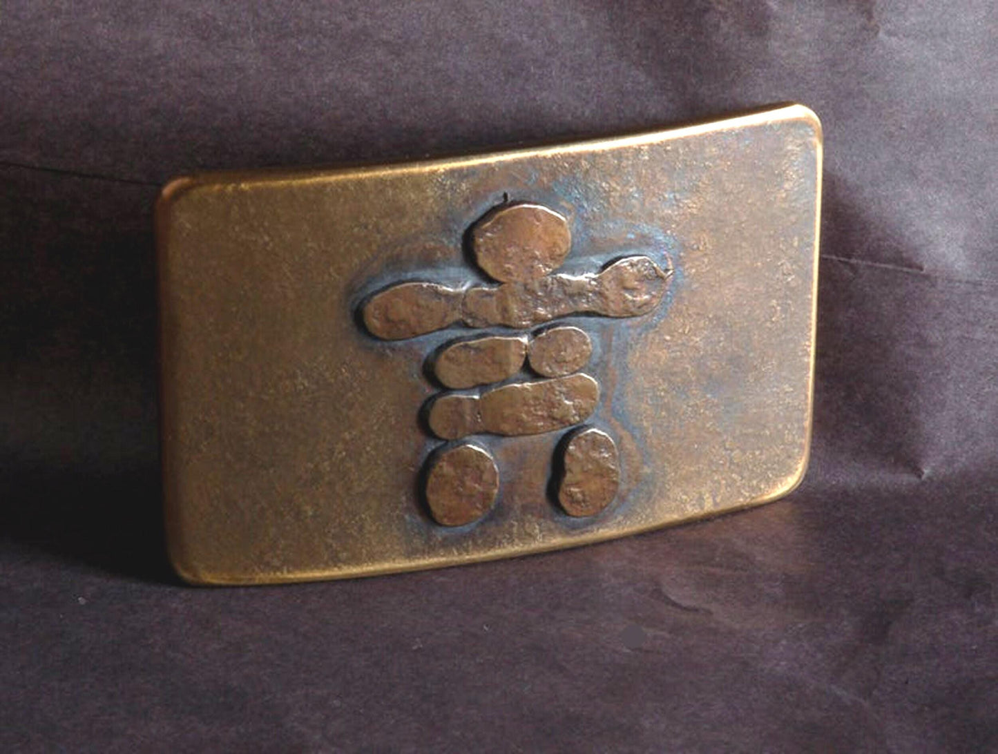 Inuit Art Canadian Inukshuk Belt Buckle Hand Forged Stainless Steel Canadian Made Canadian Souvenir Gift Belt Buckle fits 1-1/2" Belt