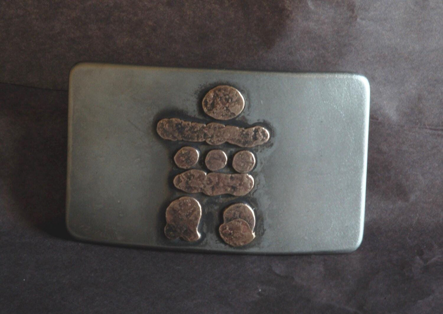 Inuit Art Canadian Inukshuk Belt Buckle Hand Forged Stainless Steel Canadian Made Canadian Souvenir Gift Belt Buckle fits 1-1/2" Belt
