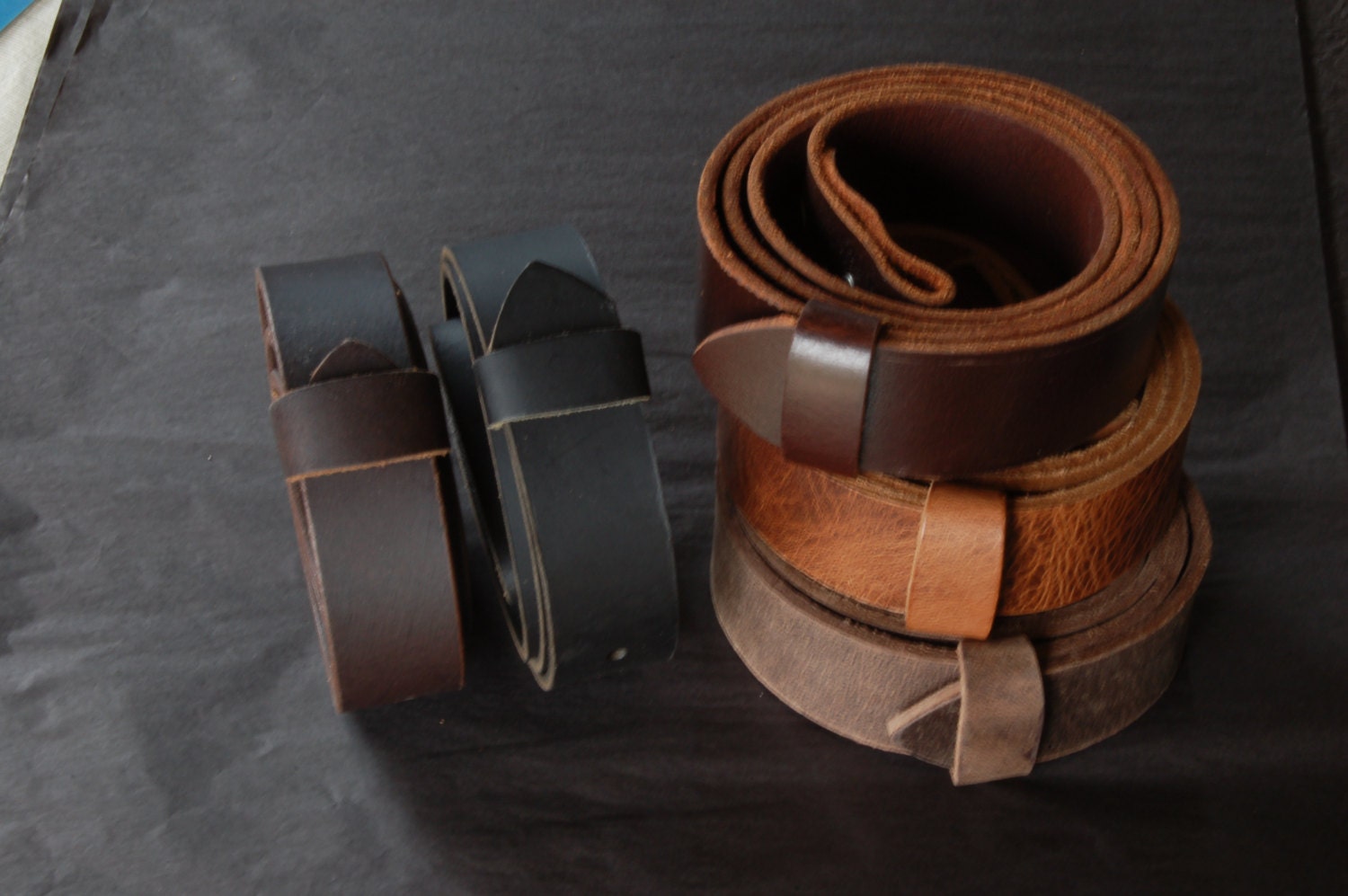 Leather Belt with SNAPS for Jeans or Suits, Custom Cut Oiled Buffalo Leather Belts with snaps 1.5" and 1.25" Wide Belt, Made to Measure Belt