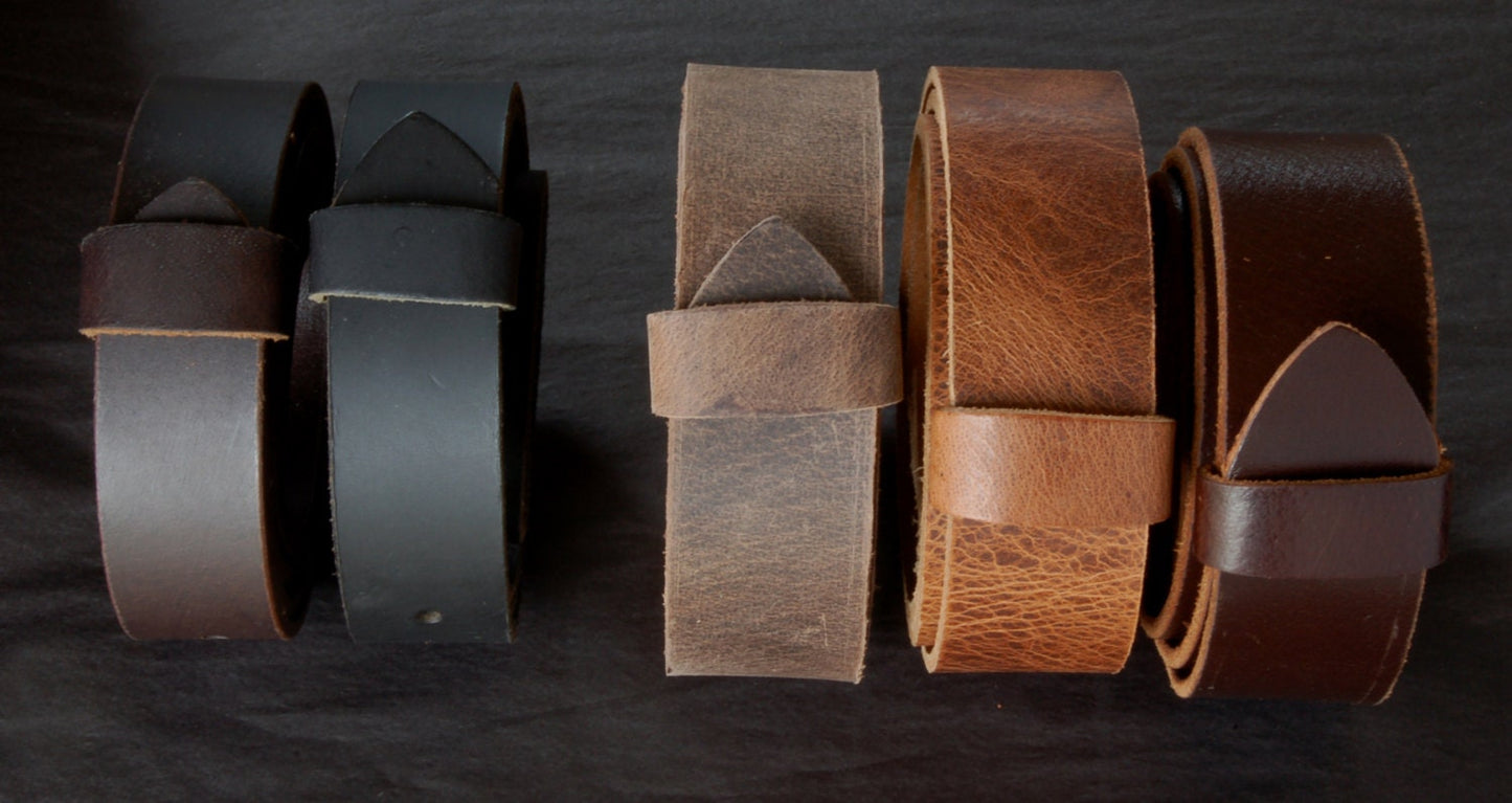 Belt & Buckle Hypoallergenic Hand-Forged Orange Buckle and Quality Leather Belt with Snaps