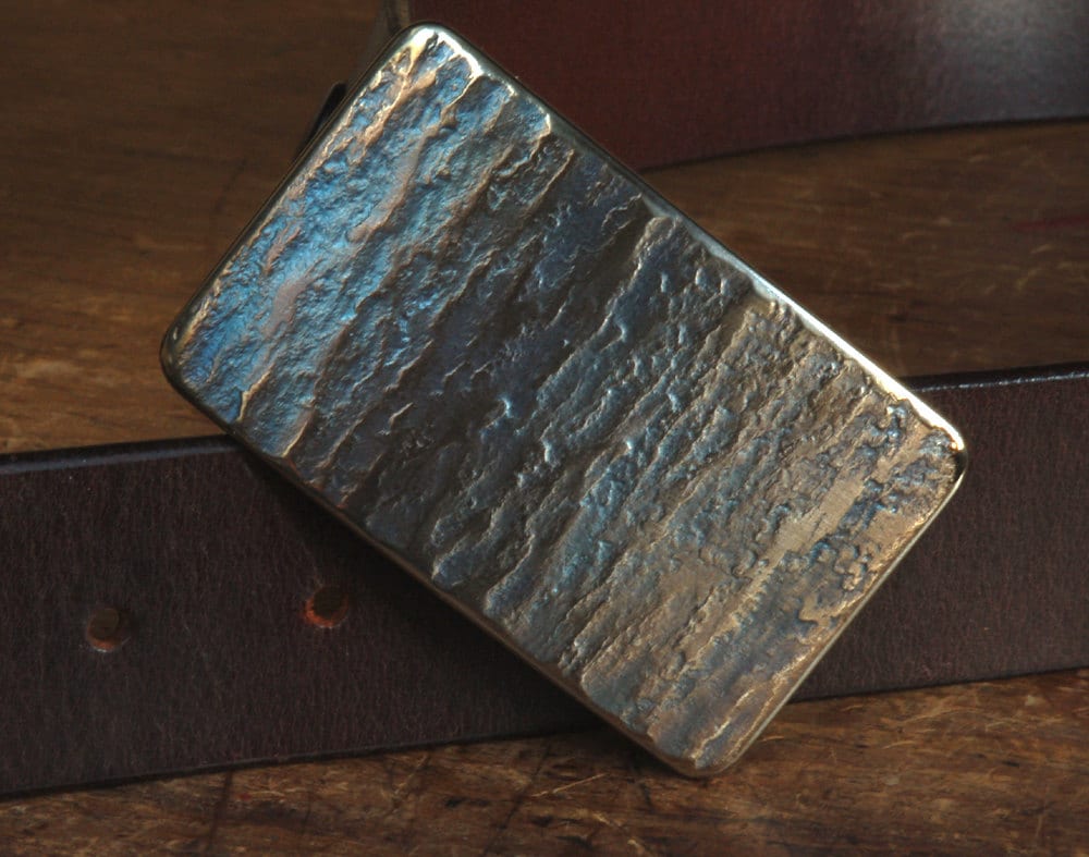 Belt Buckle Hand Forged Blue Buckle for Jeans Hypoallergenic Gifts for Guys Fathers Day Anvil Textured Unisex Gifts Buckle Fits 1.5" Belt