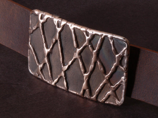 Fish Net Bronze Belt Buckle Signed Original Hypoallergenic Accessories Stainless Steel fits 1-1/2" Full Grain Buffalo Leather Belt for Jeans