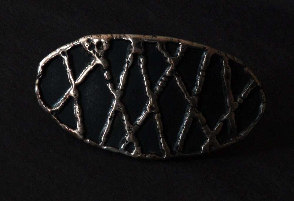 Belt Buckle ~ Artisan Signed ~ Hand Forged Original Buckle fits 1-1/2" Leather Belt for Blue Jeans ~ Silver or Bronze Drizzle - Gift Bag