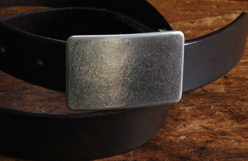 Belt & Buckle, Silver Blue Jean Buckle and Belt, HYPOALLERGENIC, Handcrafted Stainless Steel, Unisex Gifts, Buckle and 1-1/2" Belt for Jeans