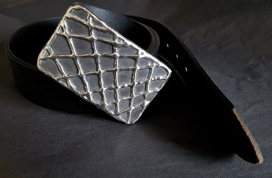 Belt & Buckle, Canadian Made, Signed Original, Hypoalergenic Accessory, Stainless Steel Buckle, Unisex Buckle for 1.5" Leather Belt for Jean