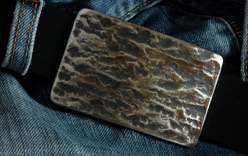 Buckle and Belt Set, Blue Jean Belt and Buckle, Work Wear, Handcrafted Buckle & Leather Snap Belt, Custom Cut Belt, Worker's Groomsmen Gifts