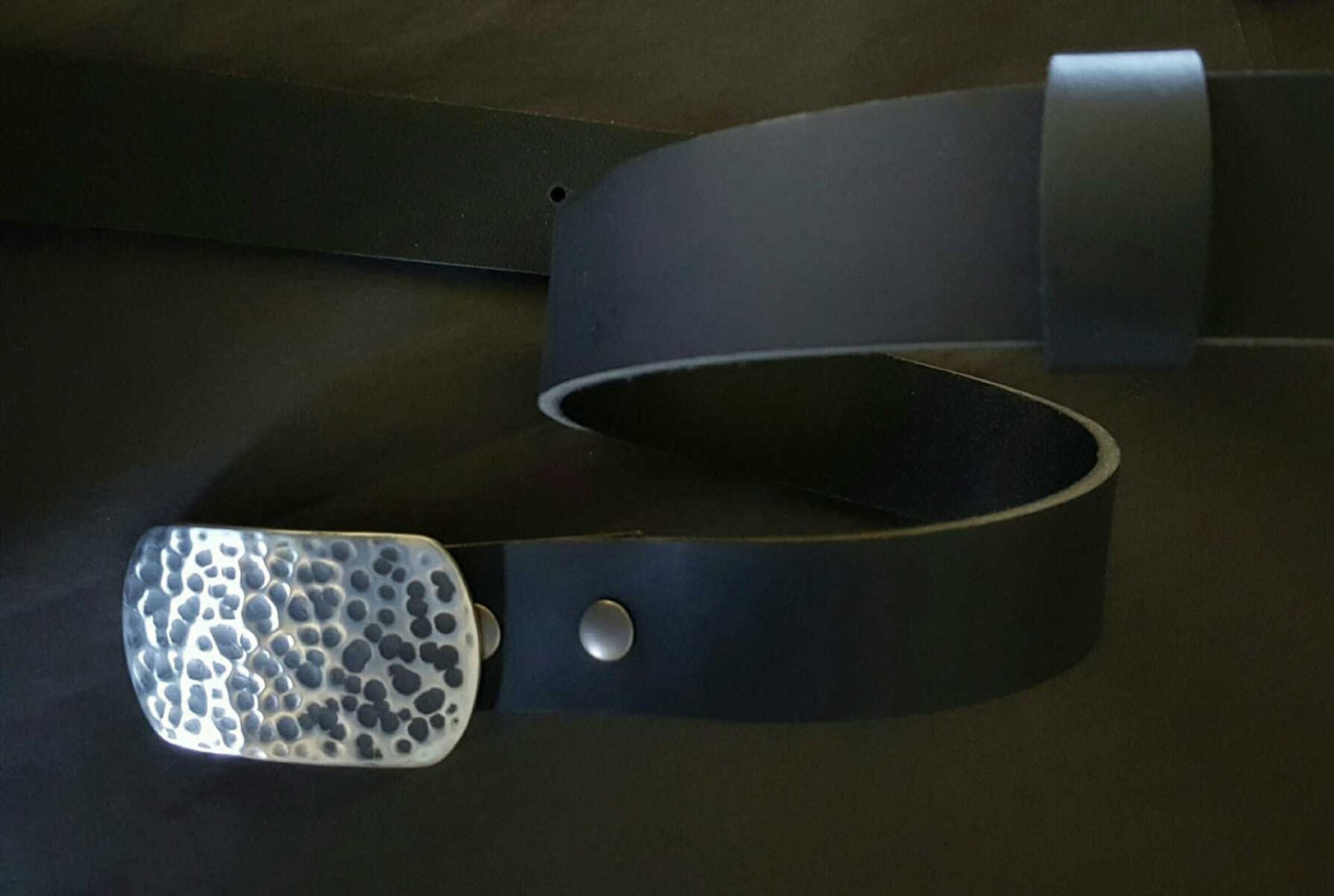 Golfer's Belt & Buckle Set, Silver and Black Golfer's Belt Buckle, Stainless Steel Buckle, 1-1/2" Leather Belt w/ Snaps for Easy Exchange