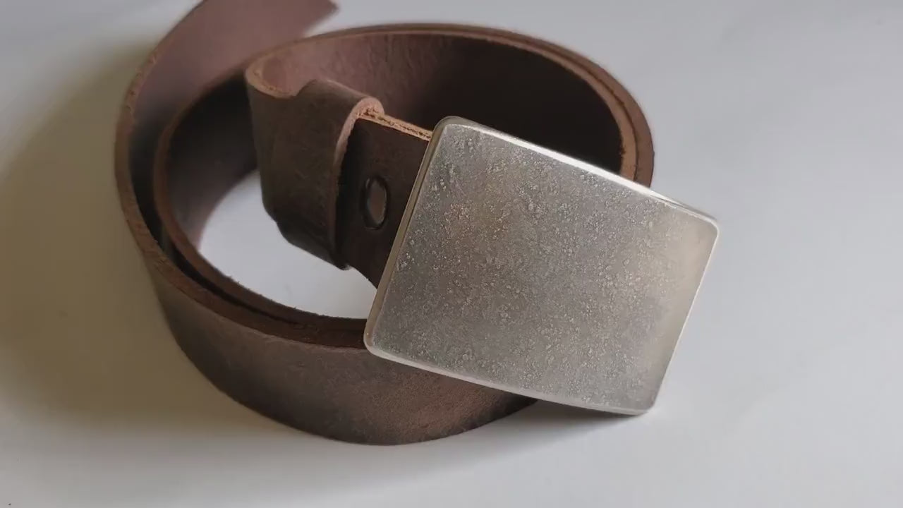 Leather Belt with SNAPS for Jeans or Suits Custom Cut Oiled Buffalo Leather Belts Five Colours w/snaps 1.5" and 1.25" Wide Made to Measure