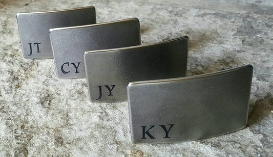 Personalized Groomsmen Gifts Wedding Belt & Buckle SET Monogrammed Accessories Stainless Steel Keepsakes Hypoallergenic Jean Belt Buckle