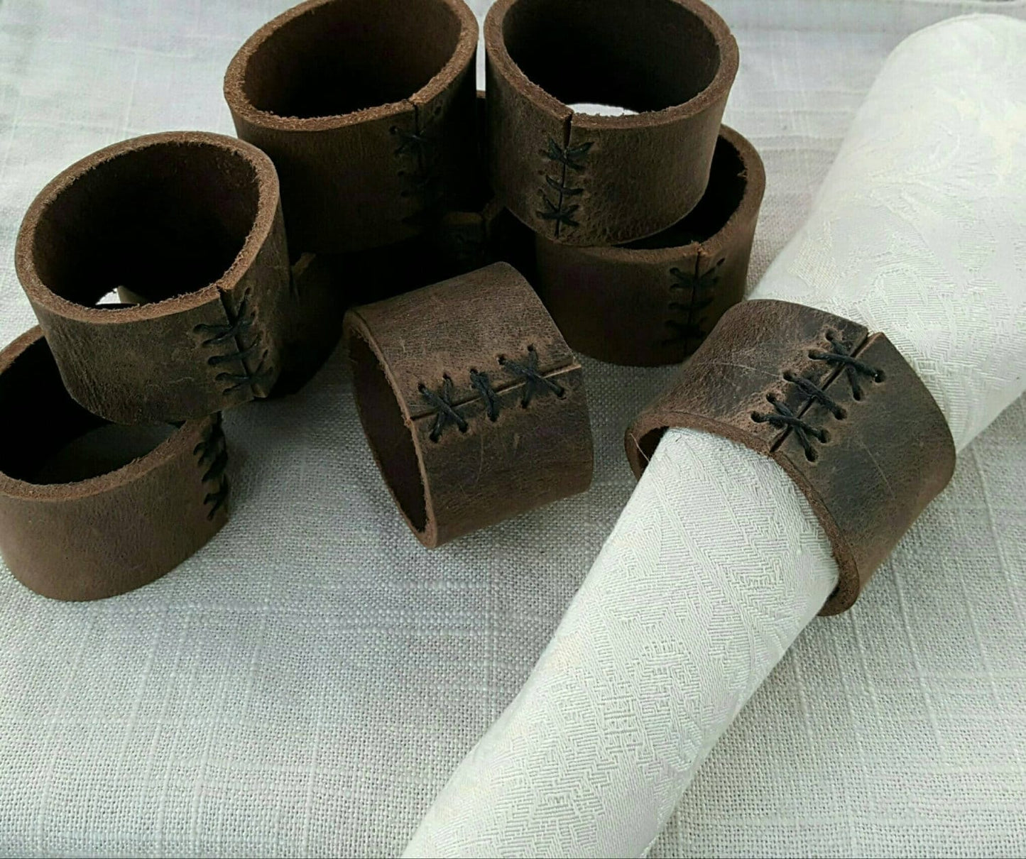 Red Leather Napkin Rings Canada Day Dining Accessories Alfresco Dining Handmade Housewarming or Hostess Gift New Homeowner Gift Idea
