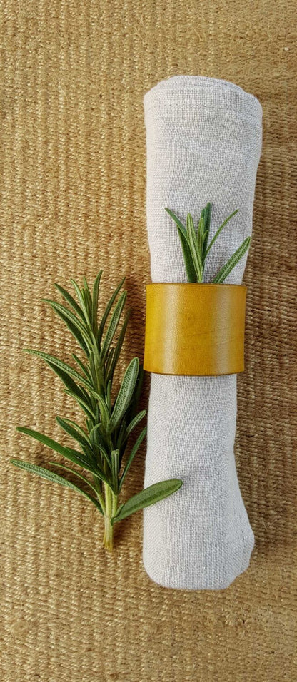 Leather Napkin Rings ~ Variety Colours Tan, Orange, Chartreuse, Purple Dining ~ Housewarming ~ Hostess Gift ~ Home Decor ~ Kitchen Accessory