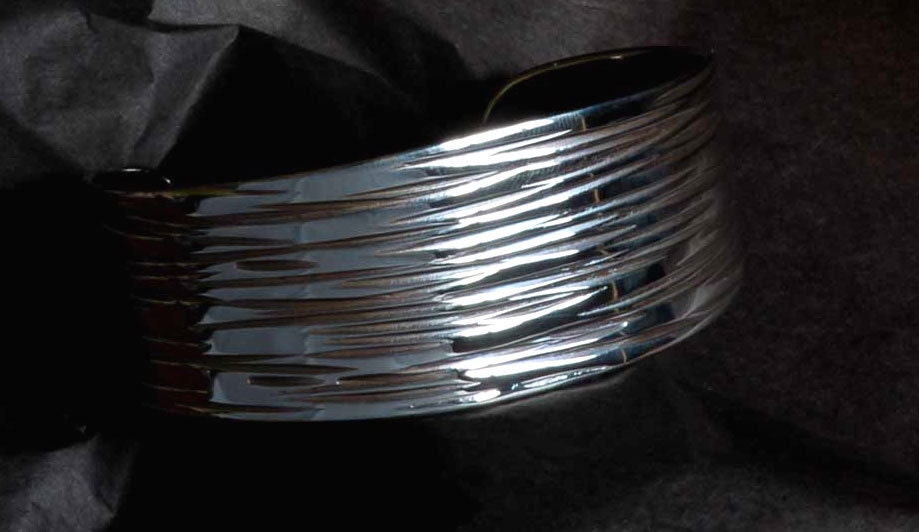 Unisex Stainless Steel Bracelet Wrist Cuff, Hypoallergenic Cuff Bracelet, Hand Forged Stainless Steel, Signed Original by Robert Aucoin