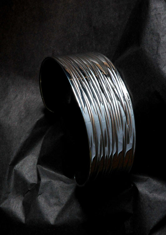 Unisex Stainless Steel Bracelet Wrist Cuff, Hypoallergenic Cuff Bracelet, Hand Forged Stainless Steel, Signed Original by Robert Aucoin