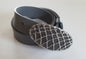 Belt & Buckle SET, Hand Forged Net Buckle with Hand Dyed 1.5" Grey Leather Belt, 6 Belt Colors, Anniversary Gifts for Him, Gifts for Her