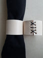White & Grey Leather Napkin Rings Wedding Table Decor Hand Stitched Lace Intimate Dining Kitchen Decor Mother's Day Gift Napkin Rings