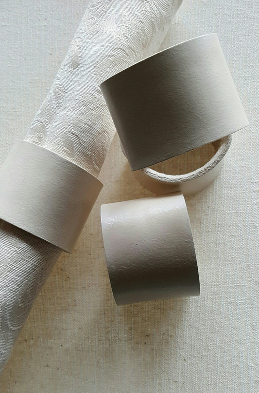 White Leather Napkin Rings Hand Stitched Lacing ~ Wedding Table Decor ~ Leather Anniversary ~ Dining ~ Kitchen Decor ~ Table Napkin Rings