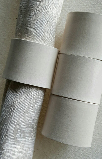 White & Grey Leather Napkin Rings Wedding Table Decor Hand Stitched Lace Intimate Dining Kitchen Decor Mother's Day Gift Napkin Rings