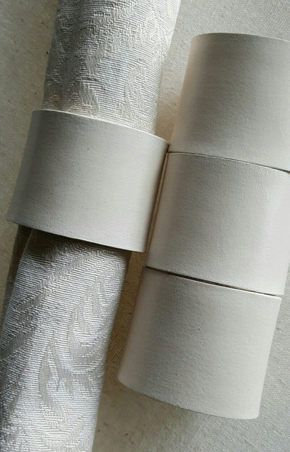 White Leather Napkin Rings Hand Stitched Lacing ~ Wedding Table Decor ~ Leather Anniversary ~ Dining ~ Kitchen Decor ~ Table Napkin Rings