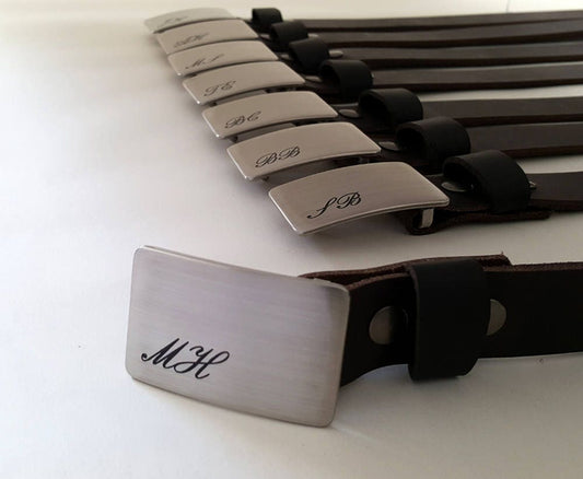 Monogrammed Buckles & Belts Men's Personalized Belts and Buckles Wedding Keepsake, Groom and Groomsmen Gift, Boyfriend Gift, Best Man Gift