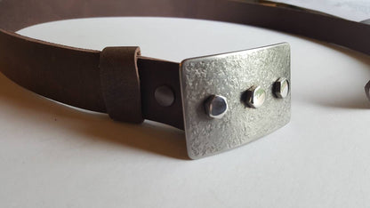 Industrial, Hex Head, Belt & Buckle, Solid Hand Forged Stainless Steel Buckle, Accessory and 1.5" Belt for Jean ,Workwear, Boyfriend Gift