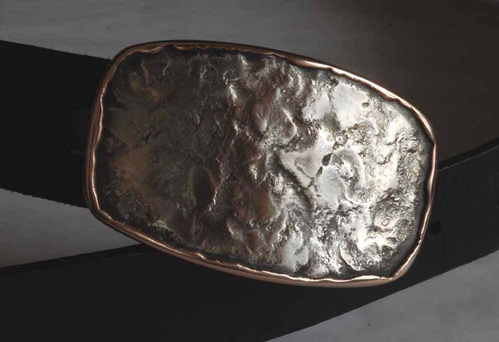 Belt & Buckle Set Hand Forged Belt Buckle and Hand Dyed Slate Belt with Snaps for Jeans Buckle and Belt for Jeans, Workwear Unisex Gifts