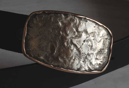 Belt & Buckle Set Hand Forged Belt Buckle and Hand Dyed Slate Belt with Snaps for Jeans Buckle and Belt for Jeans, Workwear Unisex Gifts