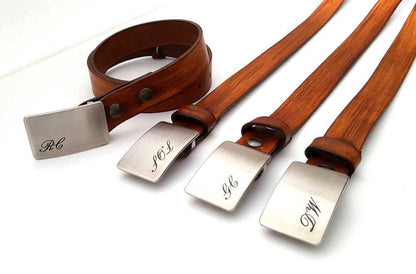 Belt and Buckle, Groom & Groomsmen's Gift, Monogrammed Buckle and 1.25" Belt, Personalized Gifts, Groomsmen Gift, Keepsake, Boyfriend Gift