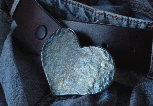 Belt Buckle, Mother's Heart, Mother's Day, Love Gift, Sweet 16, Heart Shaped Buckle, Anniversary Gift, Buckle Fits 1-1/2" Leather Belt