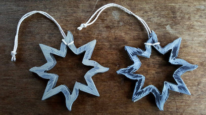 Christmas Ornament Hand Painted Metal Star Baby's 1st Christmas Tree Ornament Hostess Gift Stocking Stuffer Mantel Decor Decoration