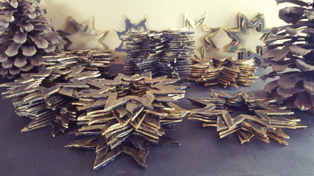 Christmas Ornament Hand Painted Metal Star Baby's 1st Christmas Tree Ornament Hostess Gift Stocking Stuffer Mantel Decor Decoration