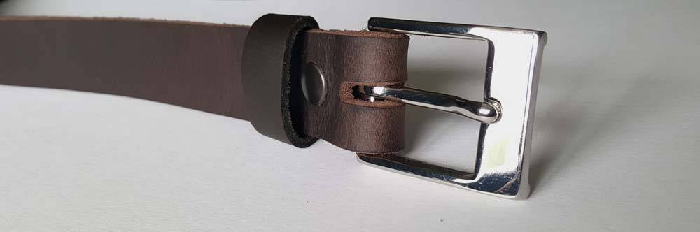 Dark Brown Oiled Buffalo Leather Belt with Snaps and Belt Keeper 1-1/4" wide for Suit Custom Cut for You Gift for Everyday Gift for Guys